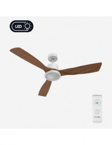 CIERZO 3052 W Ventilador de Techo Plus Blanco y Madera 132 cm