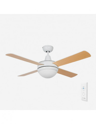 SIROCO 4052W Ventilador de Techo Blanco-Marrón 4 Aspas