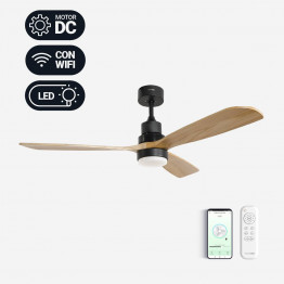 ALM 4056 Ventilador de Techo Madera y Base Negra Silencioso