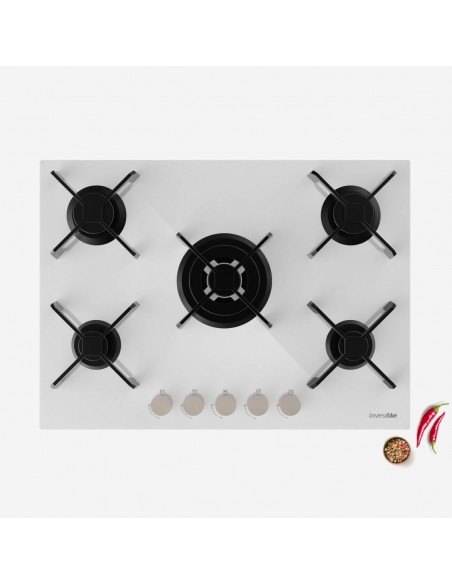 MAIA BW-PLUS Placa de gas cristal 5 fuegos