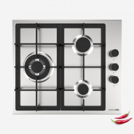 POLARIS 4003 Placa de gas inox 3 fuegos